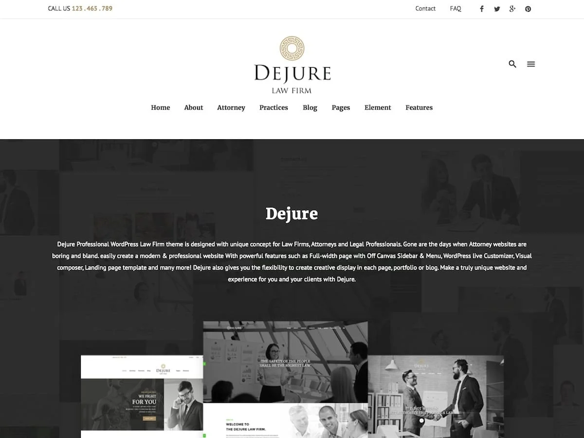 De Jure - Attorney and Lawyer WP Theme