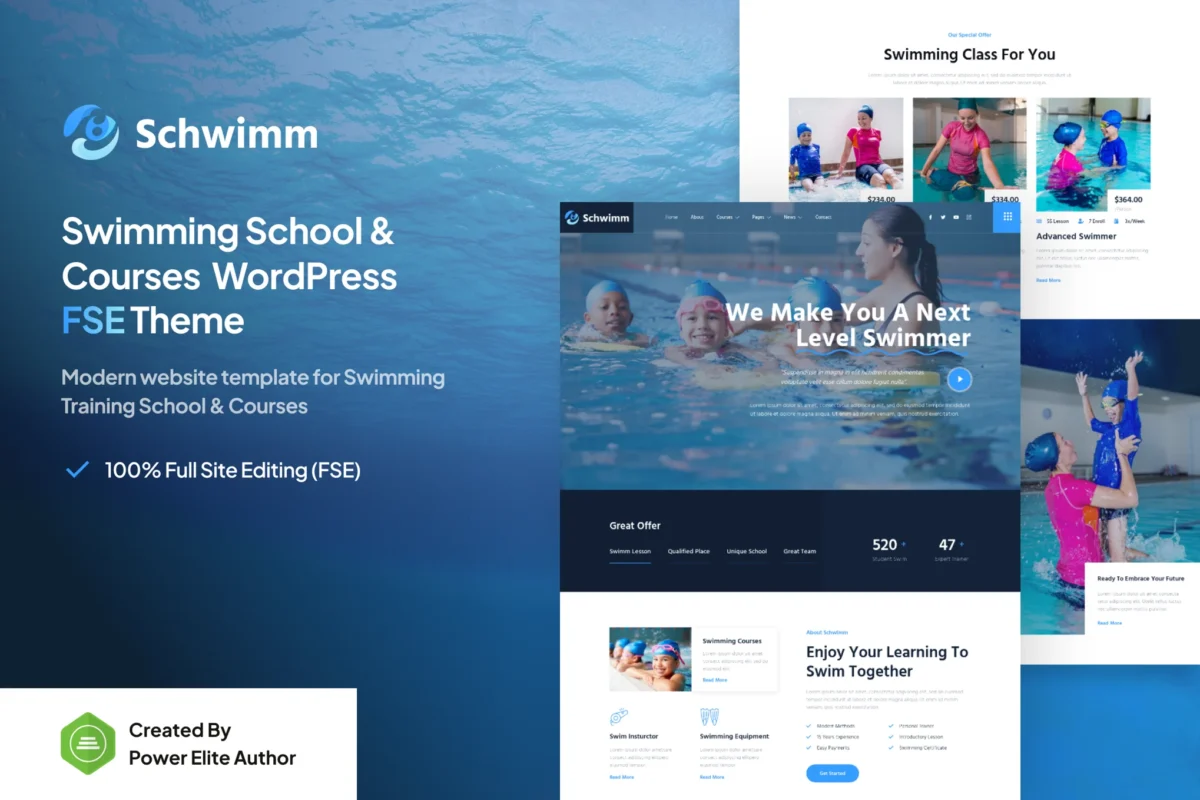 Schwimm – Swimming School & Course WordPress Theme By jegtheme