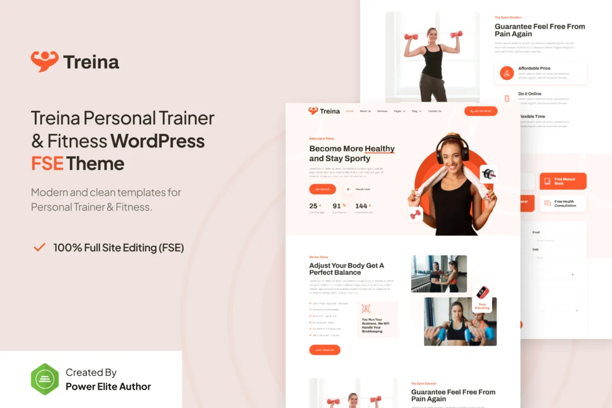Treina – Personal Trainer & Fitness FSE WordPress