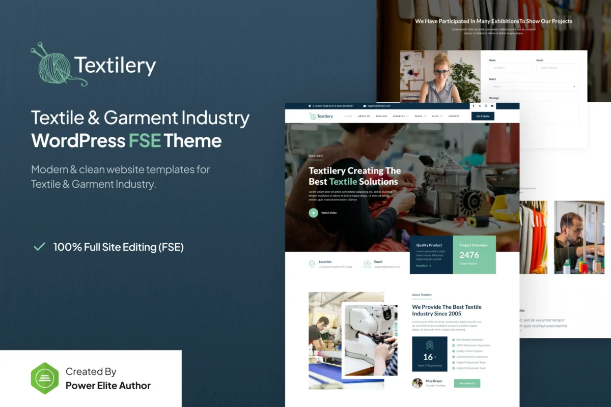 Textilery – Textile & Garment Industry WP Theme