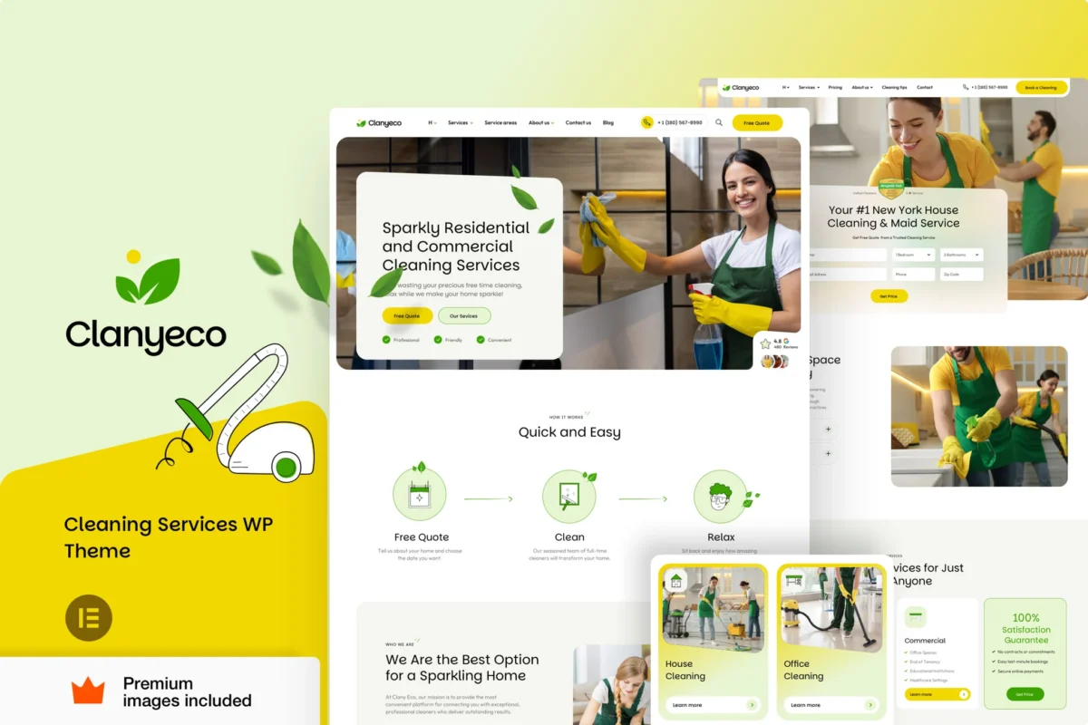 ClanyEco– Cleaning Services WordPress Theme