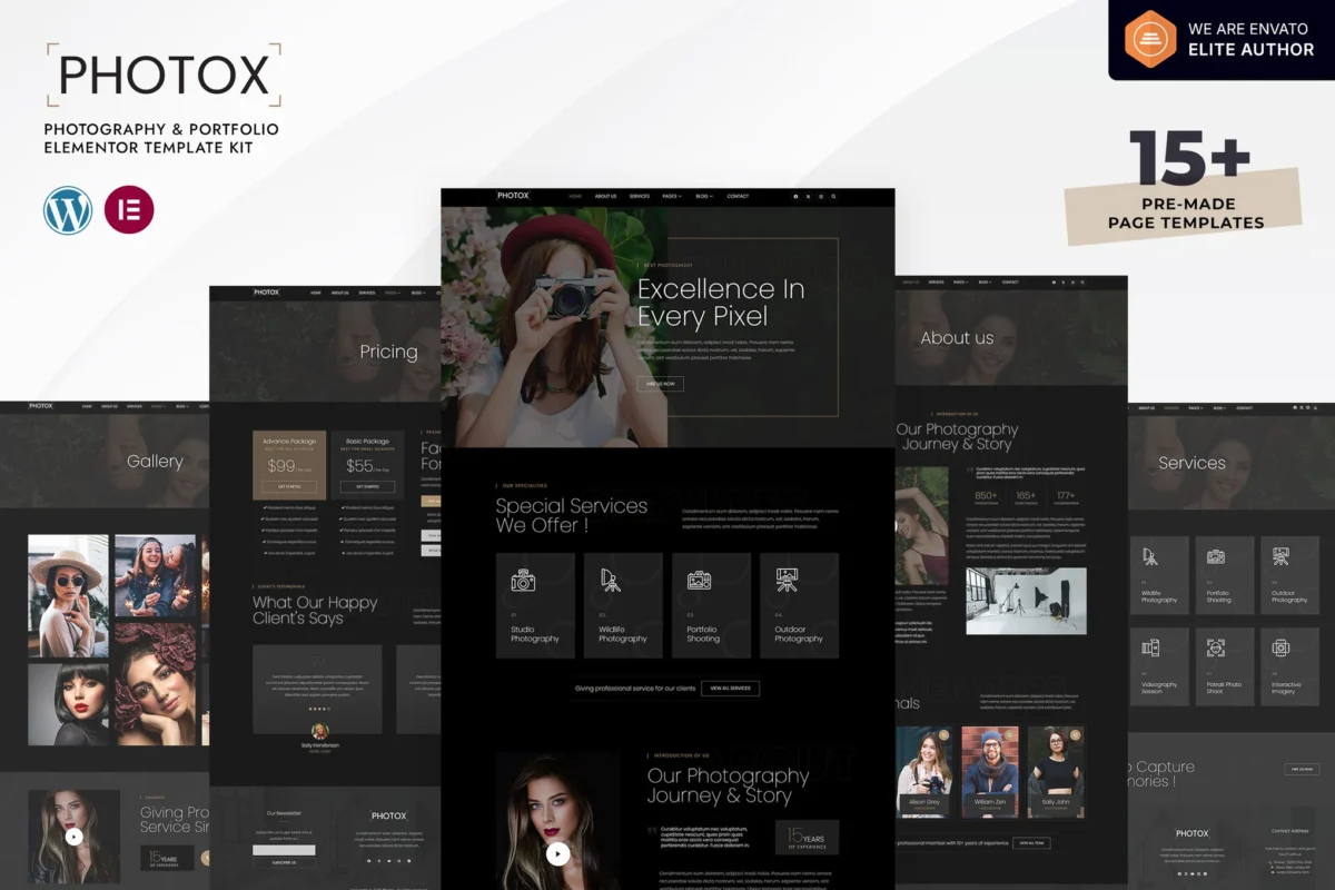 Photox - Photography & Portfolio Elementor Template Kit